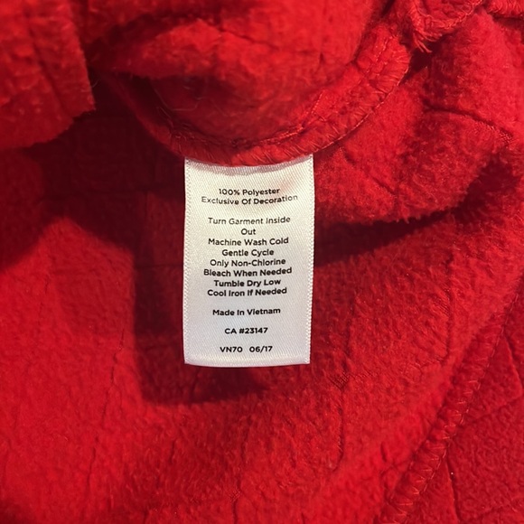 Talbots red quilted fleece full zip size large - Picture 6 of 6